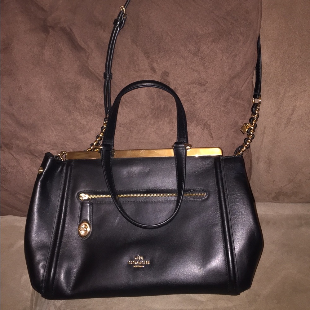 Leather Coach large crossbody